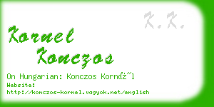 kornel konczos business card